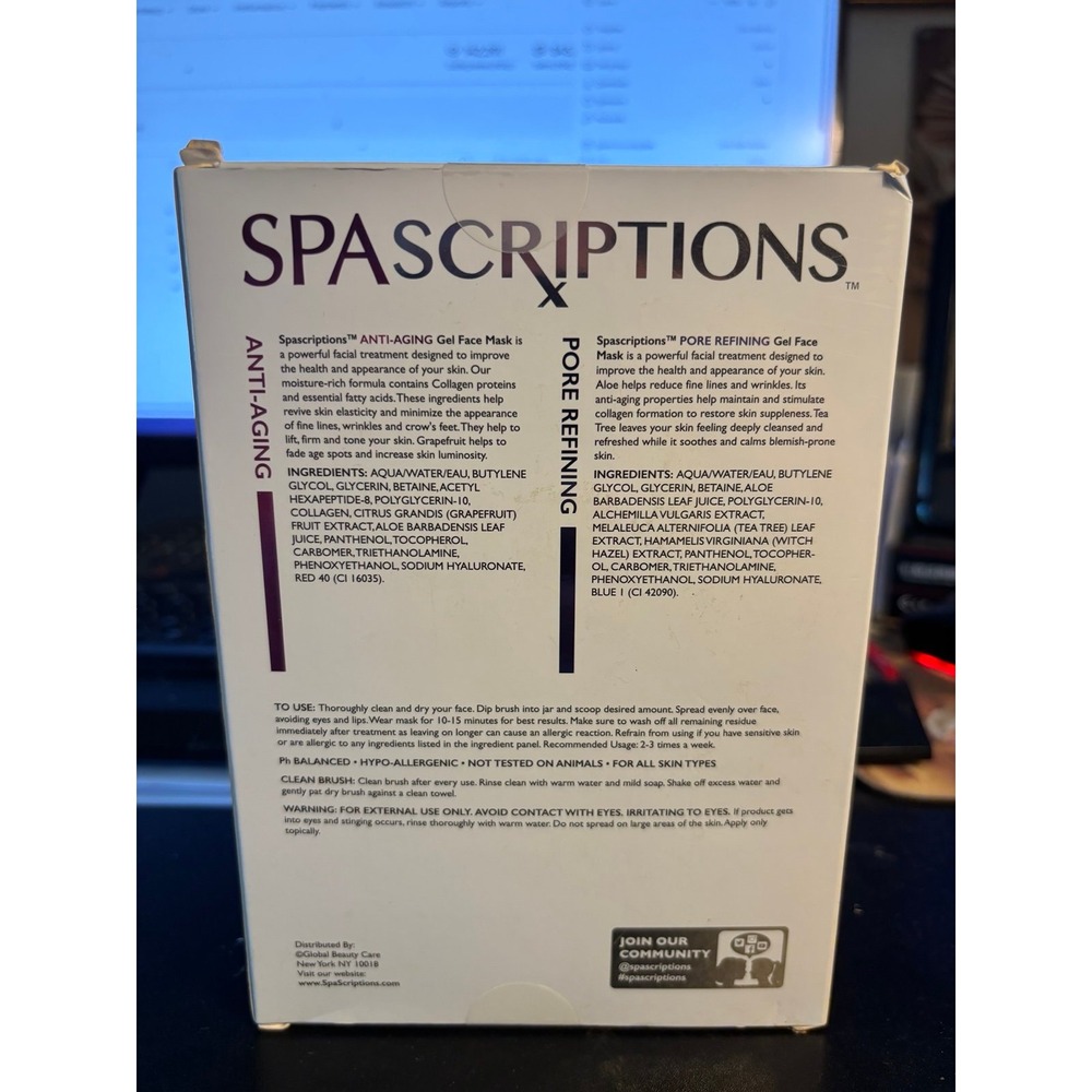 SpaScriptions Gel Face Mask New In Package - Picture 3 of 3